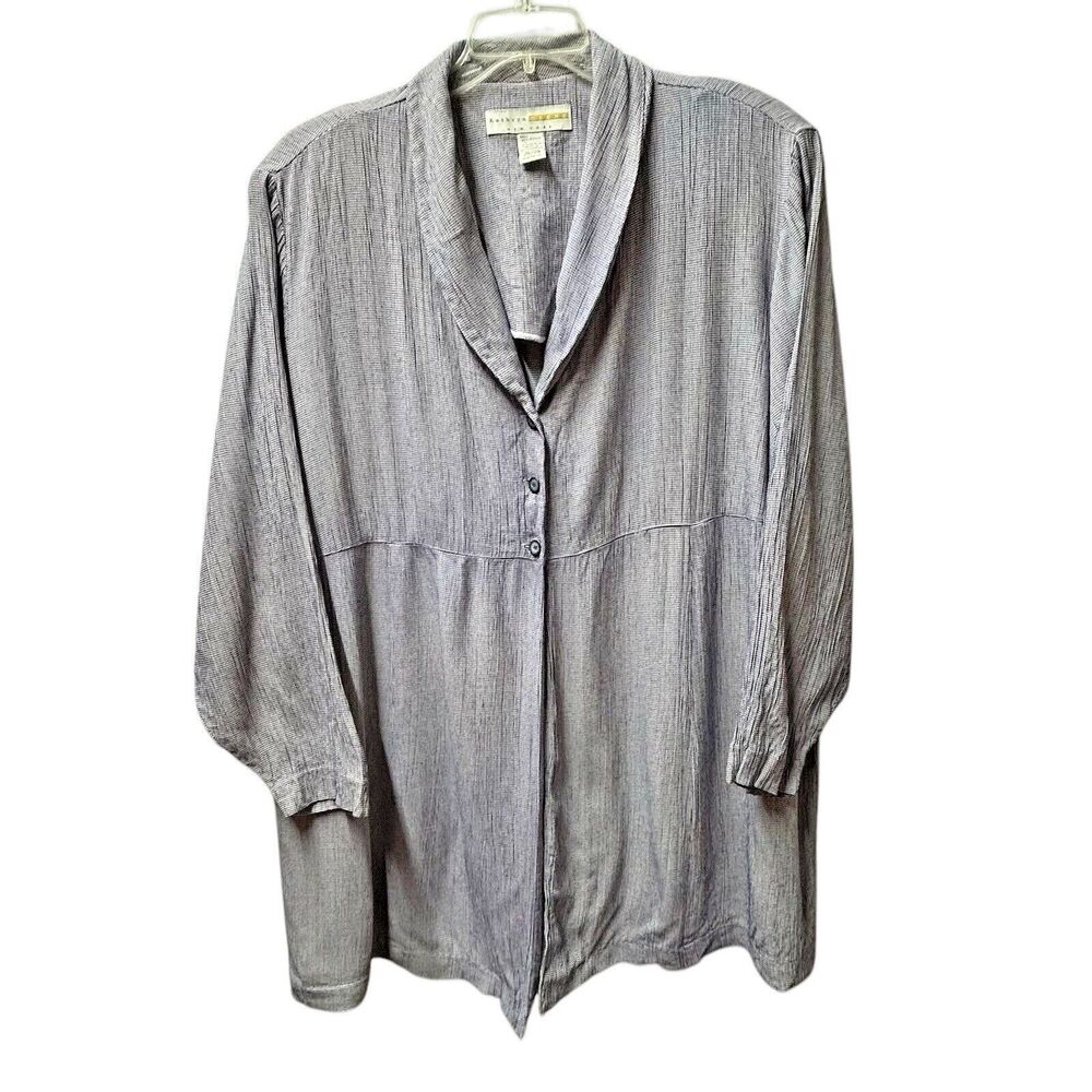 Vintage Kathryn Deene 3/4 Sleeve Tunic‎ Kimono Duster Blouse Jacket - Plus 26/28